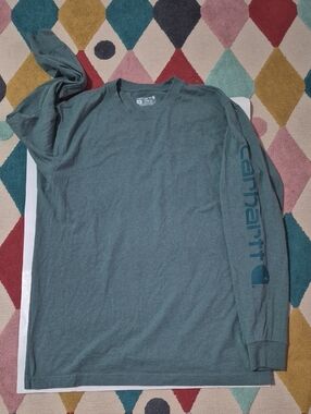 Carhartt Men's Loose Fit Heavyweight Long-Sleeve Logo Graphic T-Shirt.